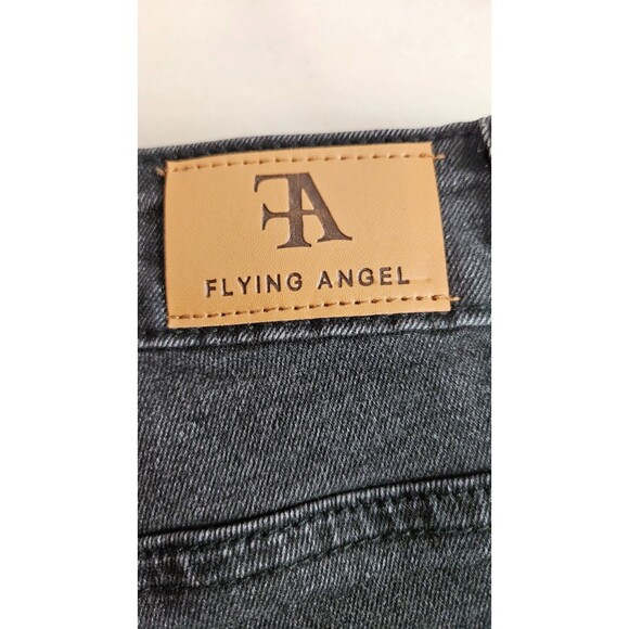 Flying Angel Black Flare Legs Five Pockets Zipper Button Women's Jeans Size 5/27 - Picture 6 of 7